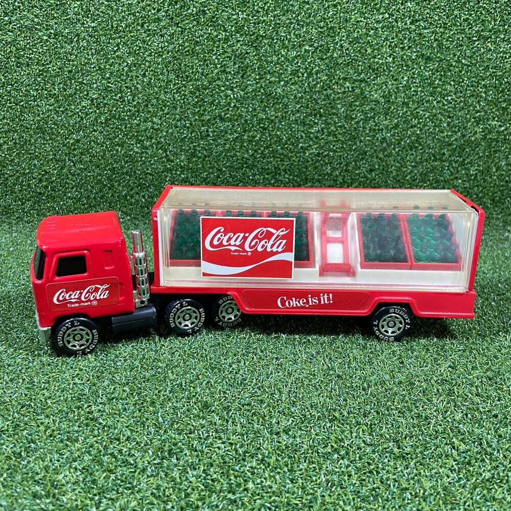 Vintage 1980s Buddy L Coca-Cola Mack Truck and Trailer Set Die Cast